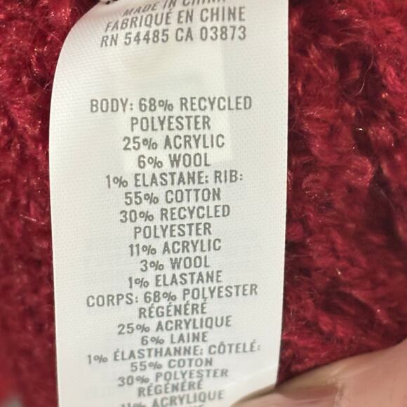 NWT Aerie Red Fuzzy V Neck Oversized Sweater Women’s Medium - Picture 5 of 5